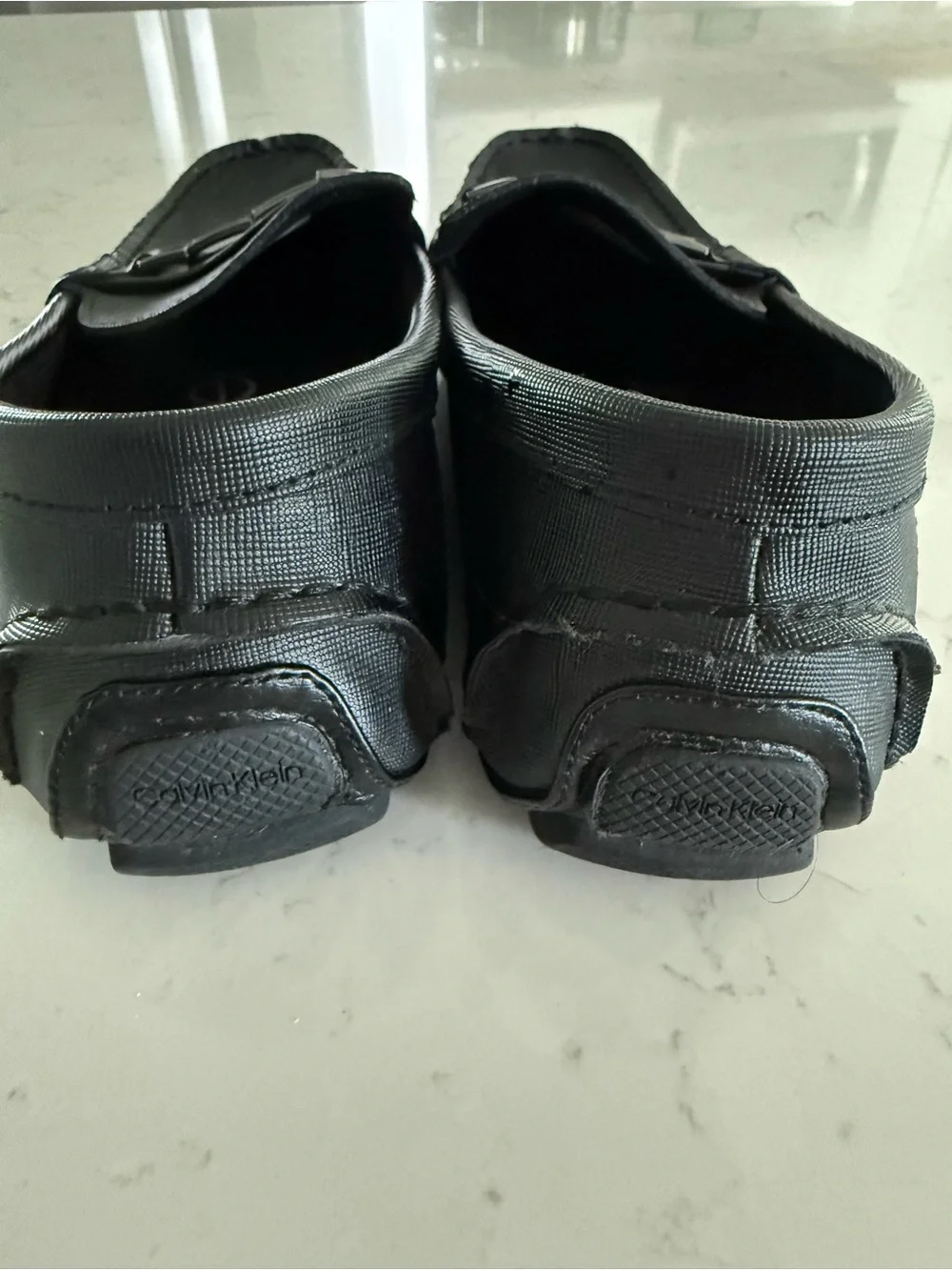 Calvin Klein Charcoal Black Metal-Bit Driving Loafers